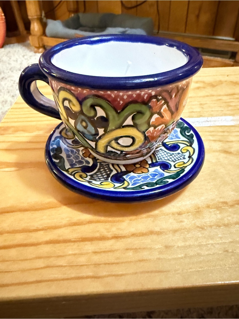 Mexican Talavera small teacup